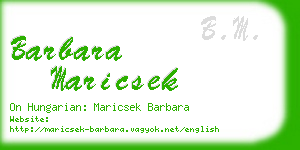 barbara maricsek business card